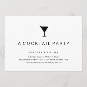 Svartvit cocktailpartyinbjudan inbjudningar