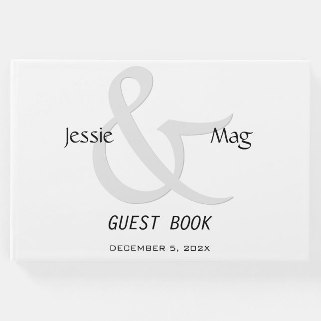 Svartvit Contemporary Gästböcker (Framsida)