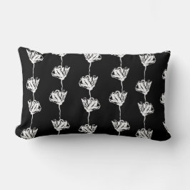 Svartvit Contemporary Tulip Rand Lumbarkudde