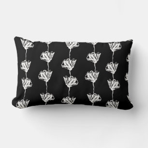 Svartvit Contemporary Tulip Rand Lumbarkudde
