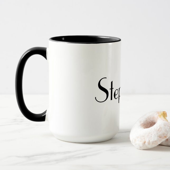 Svartvit Coola med namn Monogram-mallen Black Whit Mugg (Med munk)