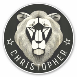 Svartvit Coola Modern gammalt Lejont anpassat namn Klistermärken