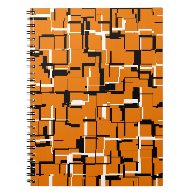 Svartvit coola Orange Anteckningsbok (Framsidan)
