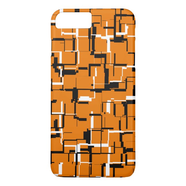 Svartvit coola Orange Case-Mate iPhone Skal (Baksida)