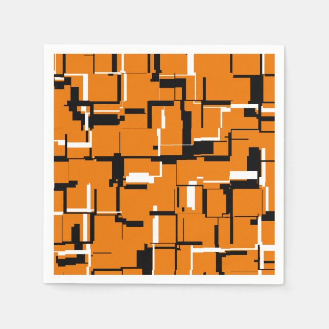Svartvit coola Orange Pappersservett (Framsidan)