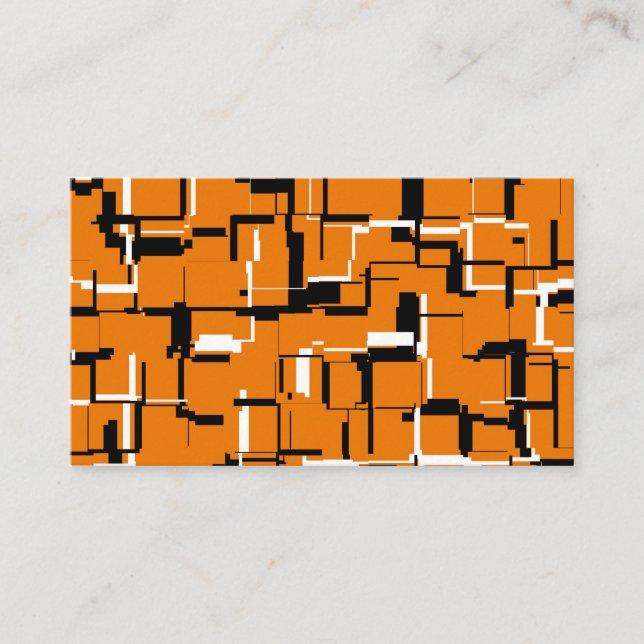Svartvit coola Orange Visitkort (Framsida)