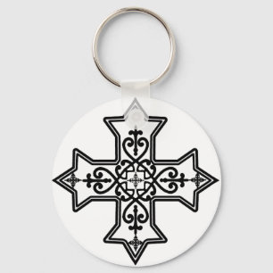 Svartvit Coptic kor Nyckelring