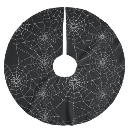 Svartvit Creepy Goth-Spindelnätet Cobwebs Julgransmatta Borstad Polyester