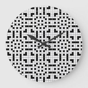 Svartvit Crossword Puzzle Stor Klocka