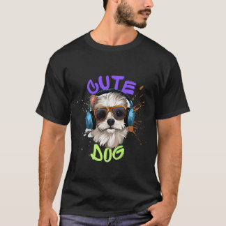 Svartvit Cute Hund T-Shirt-samling T Shirt