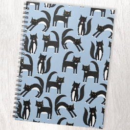 Svartvit Cute Tuxedo Kattunge Mönster Anteckningsbok
