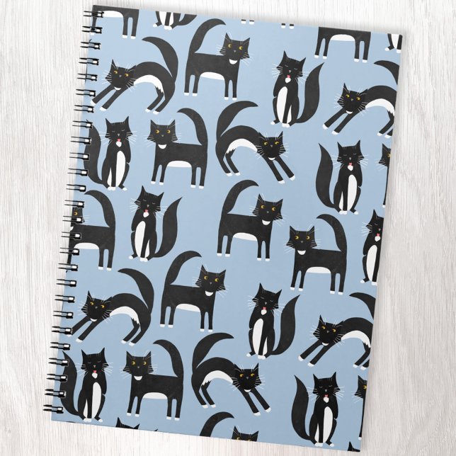 Svartvit Cute Tuxedo Kattunge Mönster Anteckningsbok (Cute black and white tuxedo kitty cat pattern notebook)