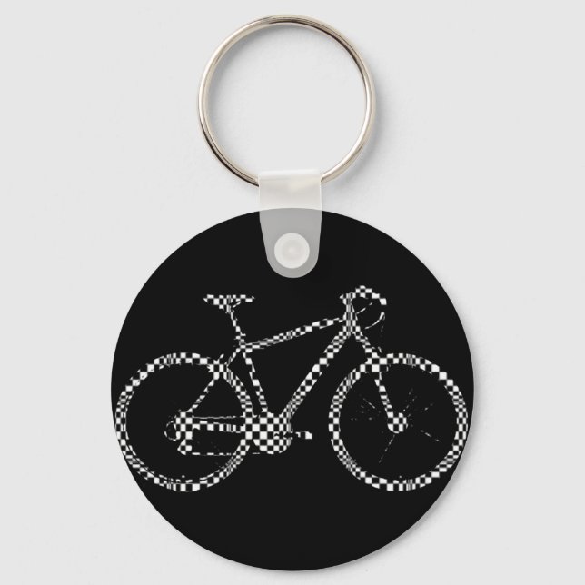 svartvit cykel nyckelring (Framsida)