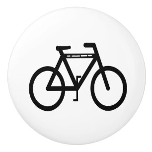 Svartvit cykla keramisk knopp