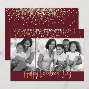 Svartvit dagen guld Glitter Alla hjärtans dag i Julkort