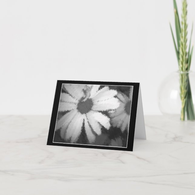 Svartvit Daisy Kort (Framsida)