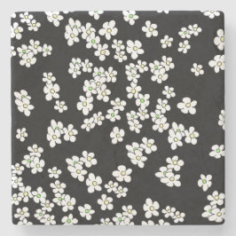 Svartvit Daisy på stenUnderlägg