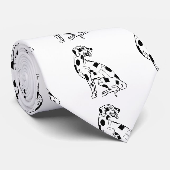Svartvit Dalmatien Slips (Rullad)