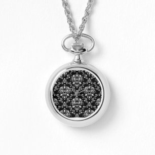 Svartvit Damask Armbandsur