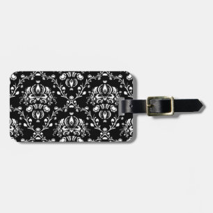 Svartvit Damask Bagagebricka