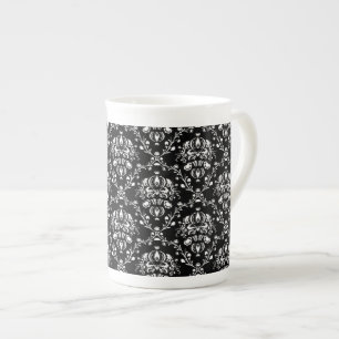 Svartvit Damask Benporslin Mugg