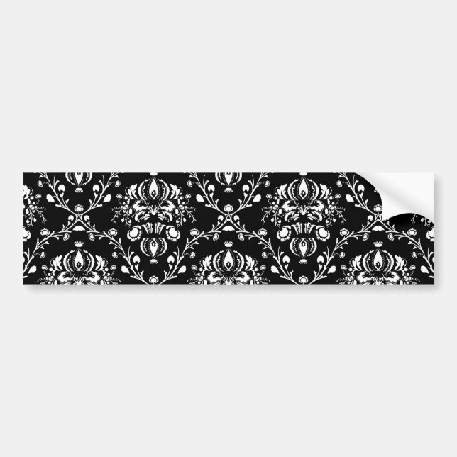 Svartvit Damask Bildekal (Framsidan)