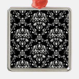 Svartvit Damask Julgransprydnad Metall