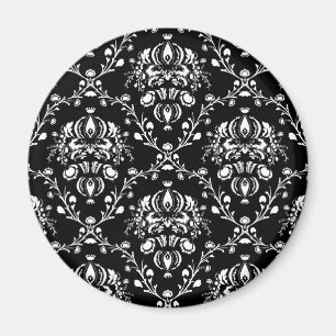Svartvit Damask Magnet