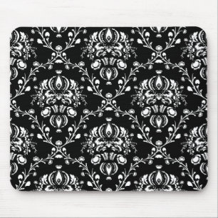 Svartvit Damask Musmatta