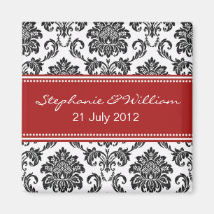 Svartvit Damask Spara datum magneter