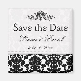 Svartvit Damask Spara datum magneter