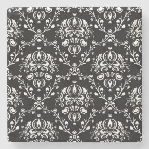 Svartvit Damask Stenunderlägg