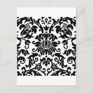 Svartvit Damask Vykort
