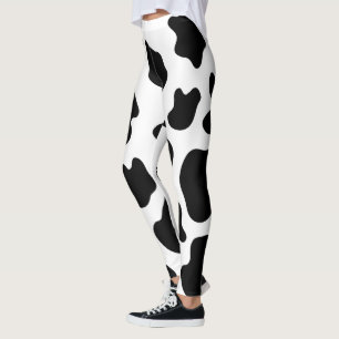 Svartvit damasker för mönster för kofläcktryck leggings