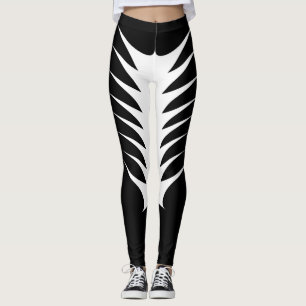 Svartvit damasker leggings