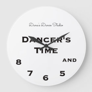 Svartvit dansare Time 5, 6, 7 och 8 Stor Klocka