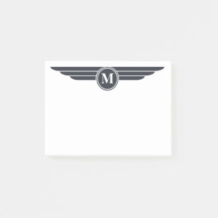 Svartvit Deco Stil med Monogram Post-it Block