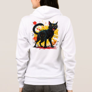 Svartvit, defensiv kvinnokatt t shirt