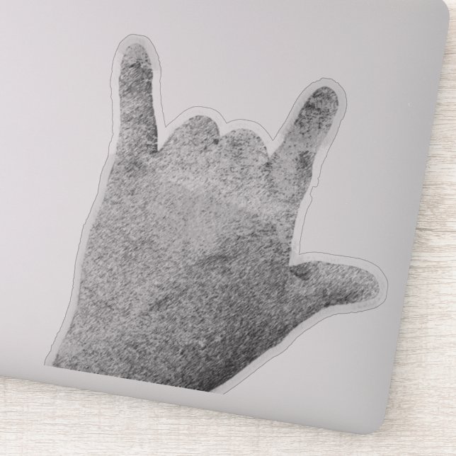 Svartvit dekal sten hand plockade (Detalj)