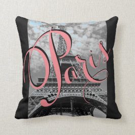 Svartvit dekorativ kudde för Paris Eiffel torn