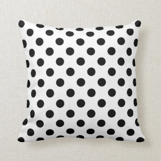 Svartvit dekorativ kudde, polka dots kudde