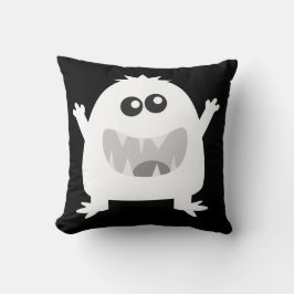 Svartvit-dektaculär Lycklig-monster Pillow Kudde