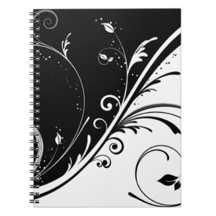 svartvit design anteckningsbok med spiral