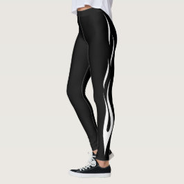 Svartvit design för Abstrakt Leggings