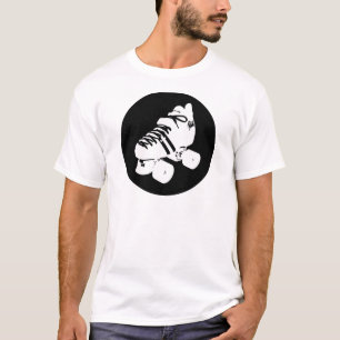 Svartvit design för rullderby skridsko t shirt