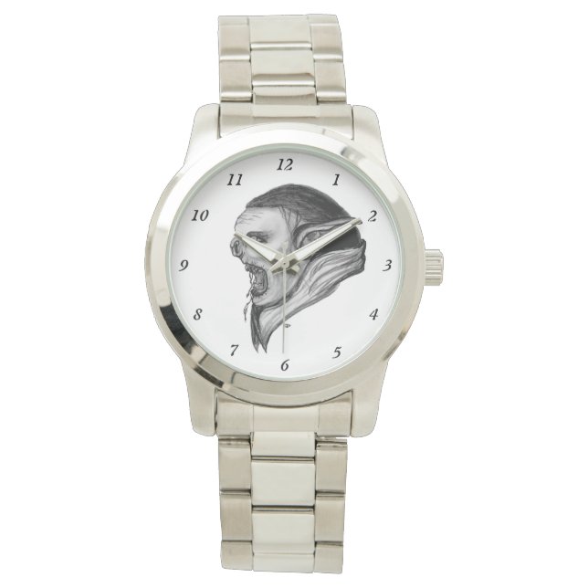 Svartvit design i troll armbandsur (Framsida)
