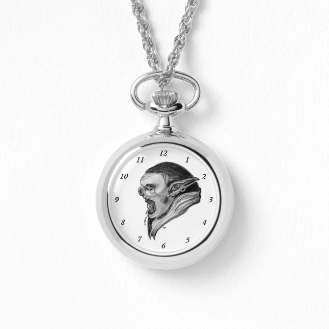 Svartvit design i troll armbandsur (Framsida)
