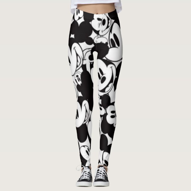 Svartvit design leggings (Framsida)