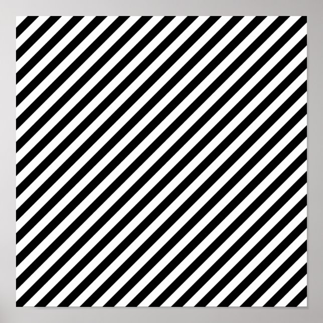 Svartvit diagonal Rand 12 x 12 Poster (Framsidan)