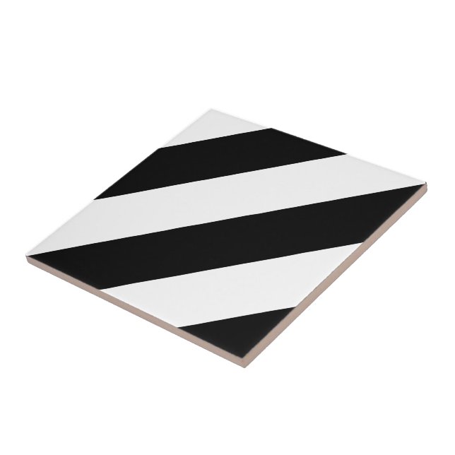 Svartvit diagonal Rand Kakelplatta (Sidan)
